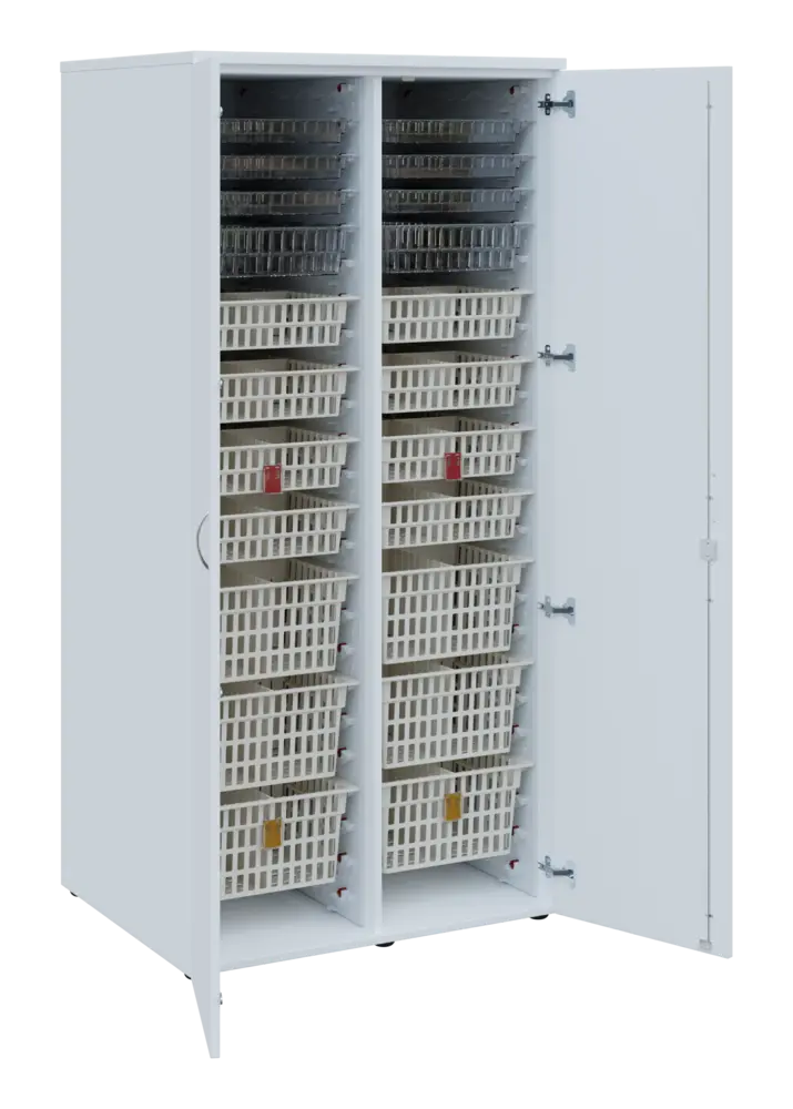 EUROMEDICA D - 90 skříň léková boxová, 2-dveřová, 1950x900x735, korpus bílý, dvířka bílá